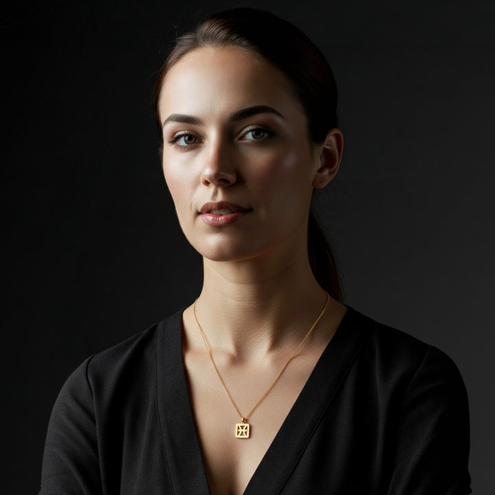 Quadratische Fische  Halskette - Sternzeichen Schmuck