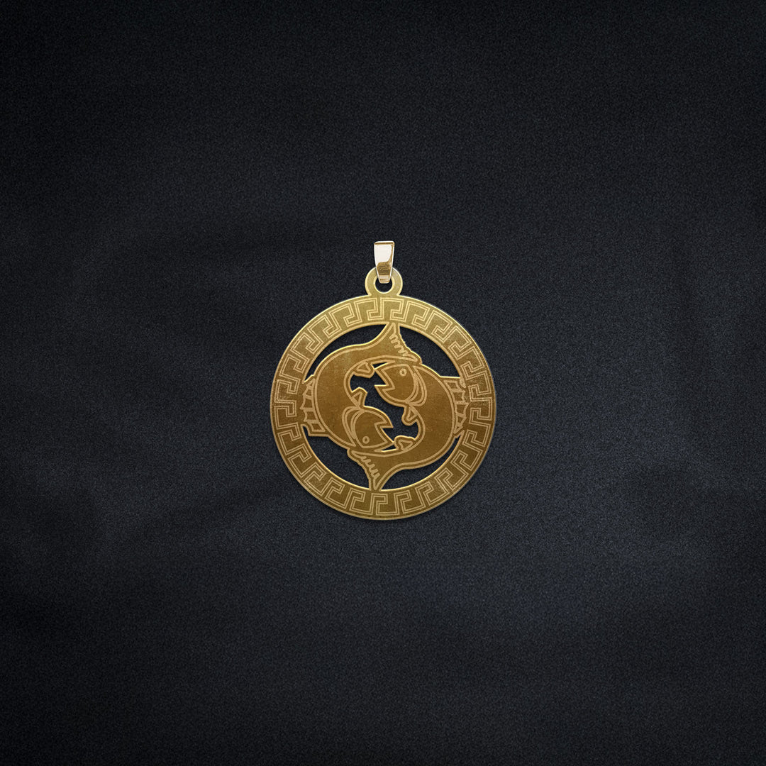 Runde Fische Halskette - Sternzeichen Schmuck