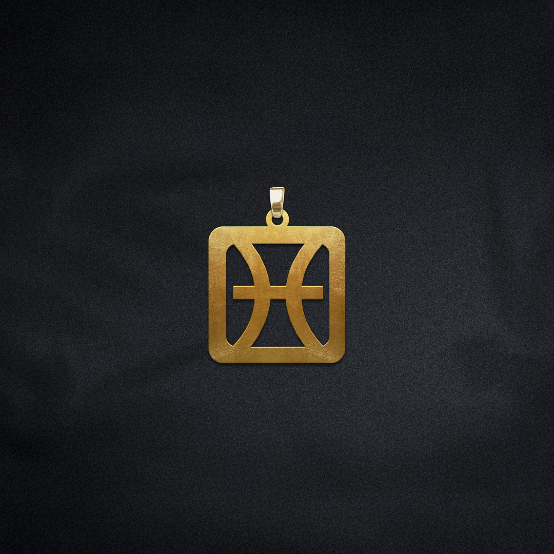 Quadratische Fische  Halskette - Sternzeichen Schmuck