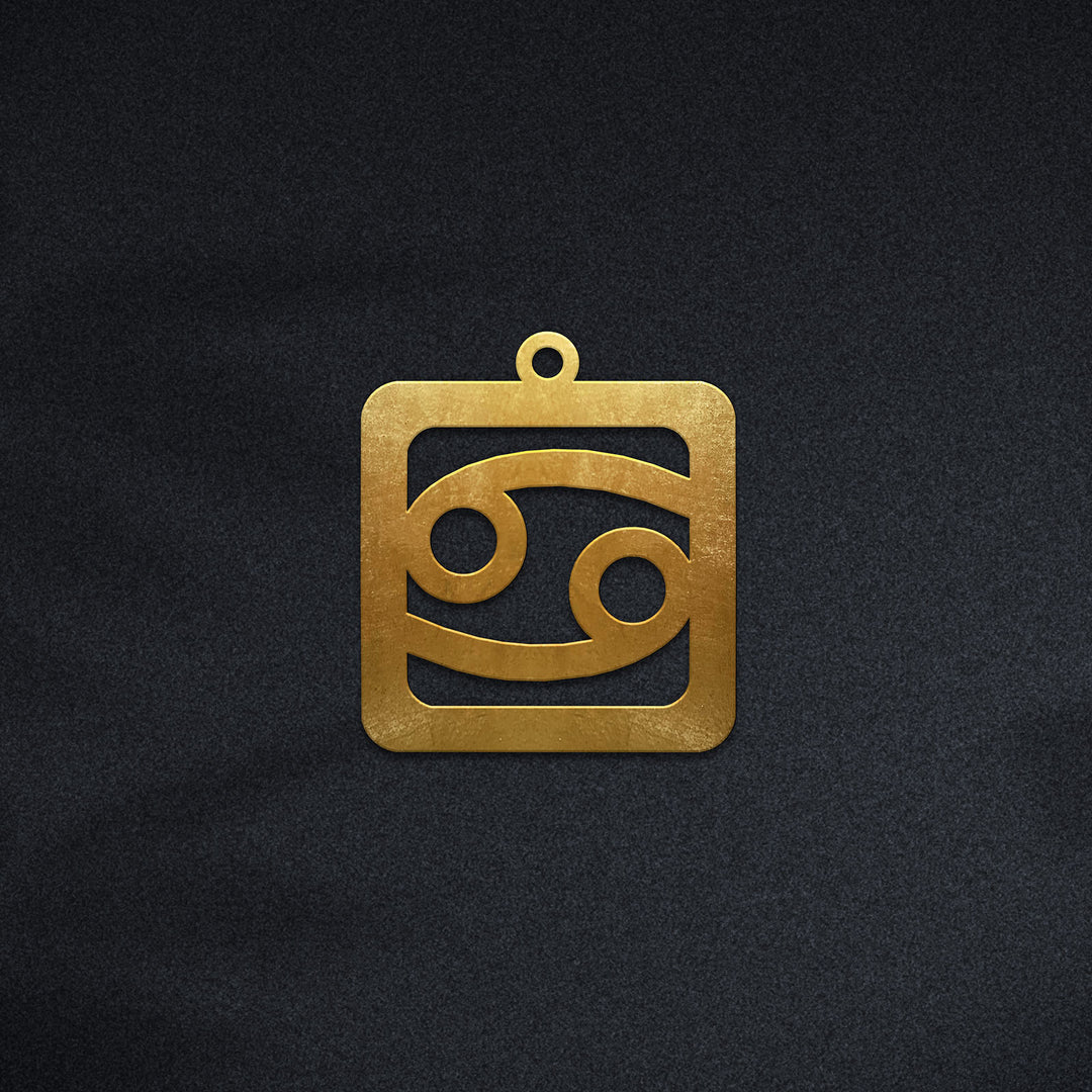 Quadratische Krebs Halskette - Sternzeichen Schmuck