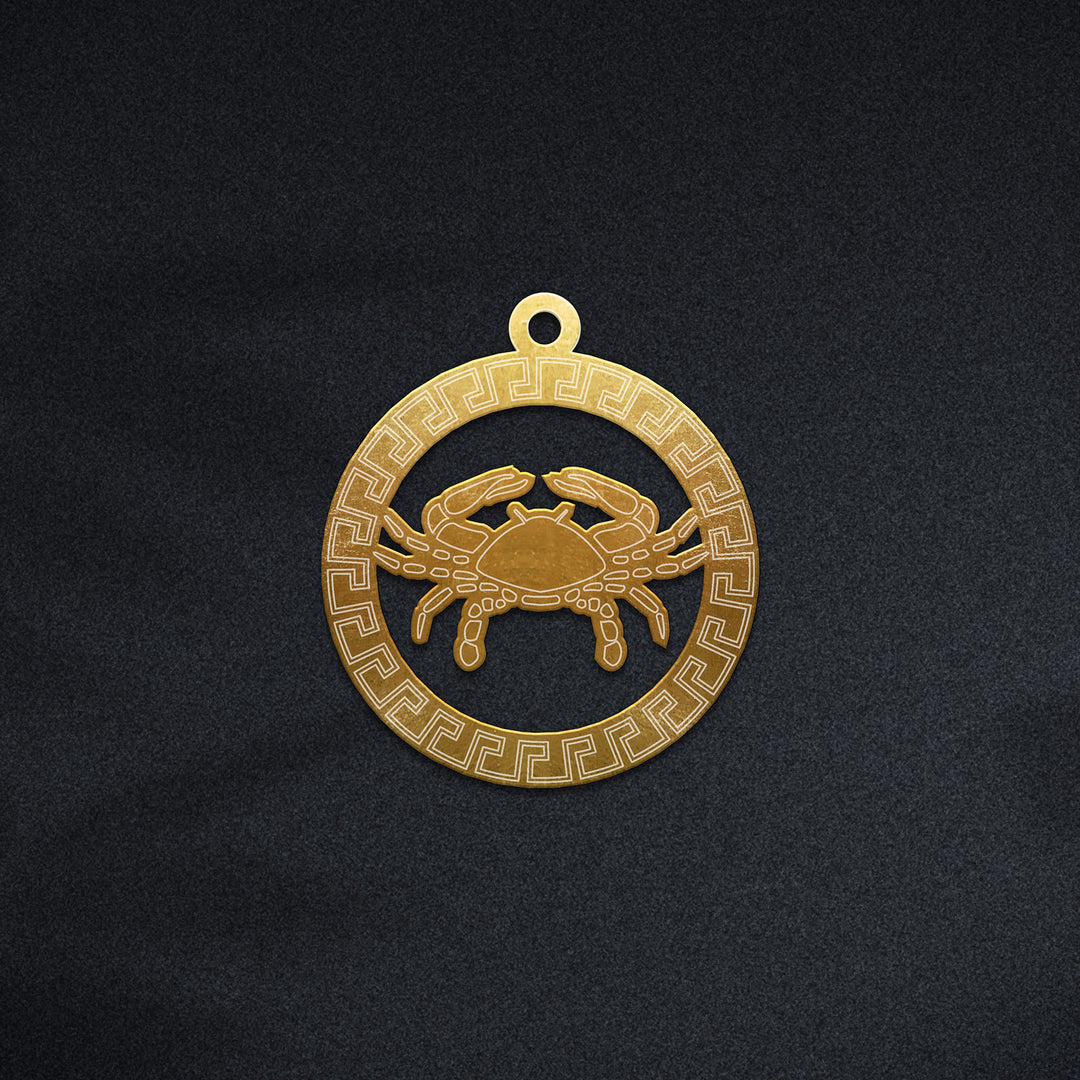 Runde Krebs Halskette - Sternzeichen Schmuck