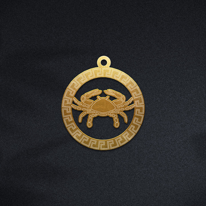 Runde Krebs Halskette - Sternzeichen Schmuck