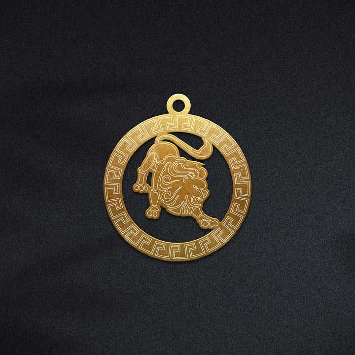 Runde Löwe Halskette - Sternzeichen Schmuck