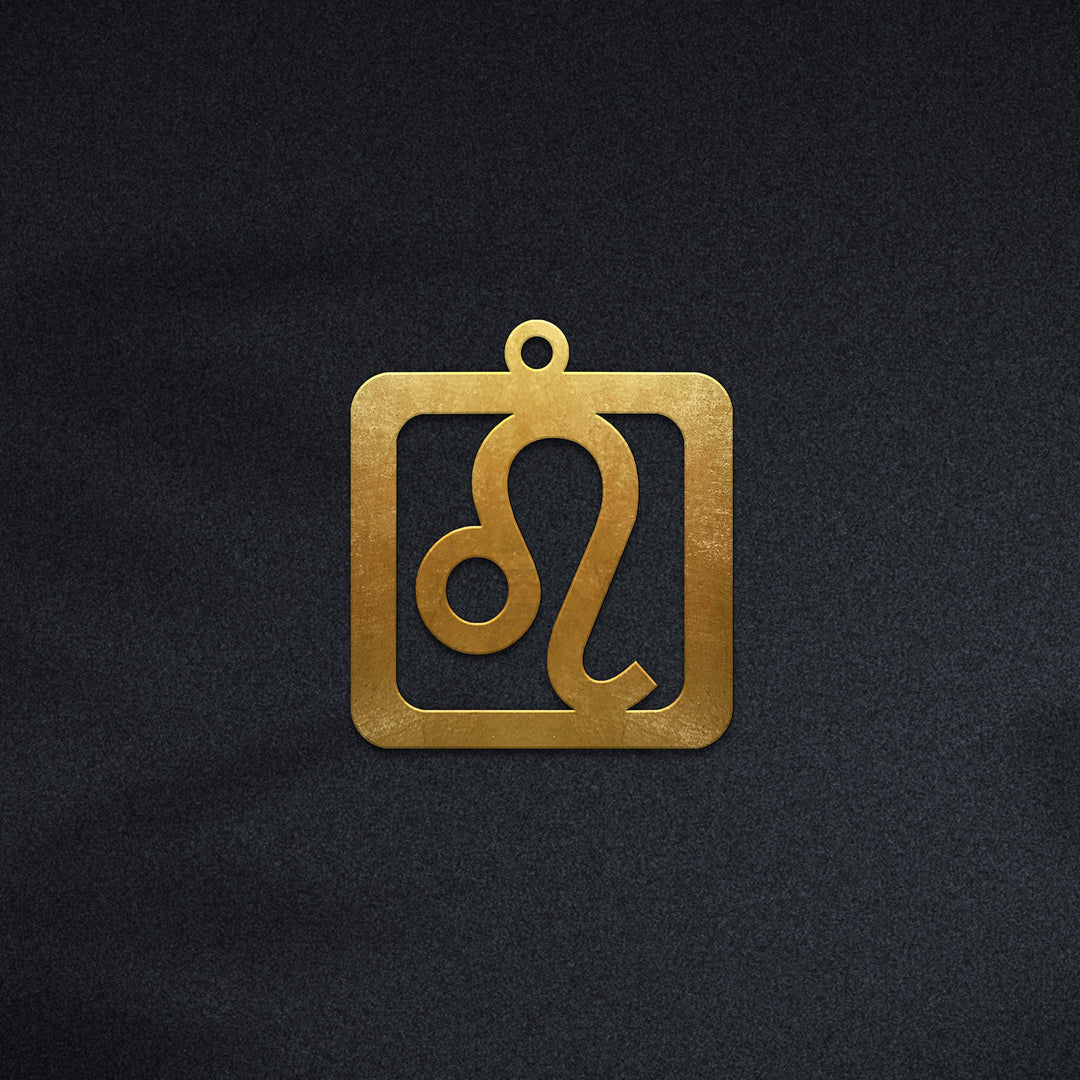 Quadratische Löwe Halskette - Sternzeichen Schmuck