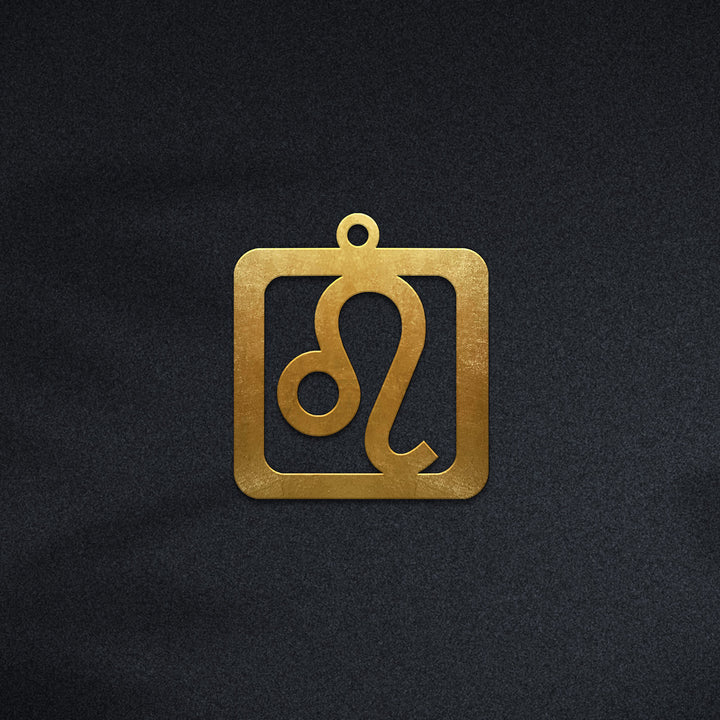 Quadratische Löwe Halskette - Sternzeichen Schmuck