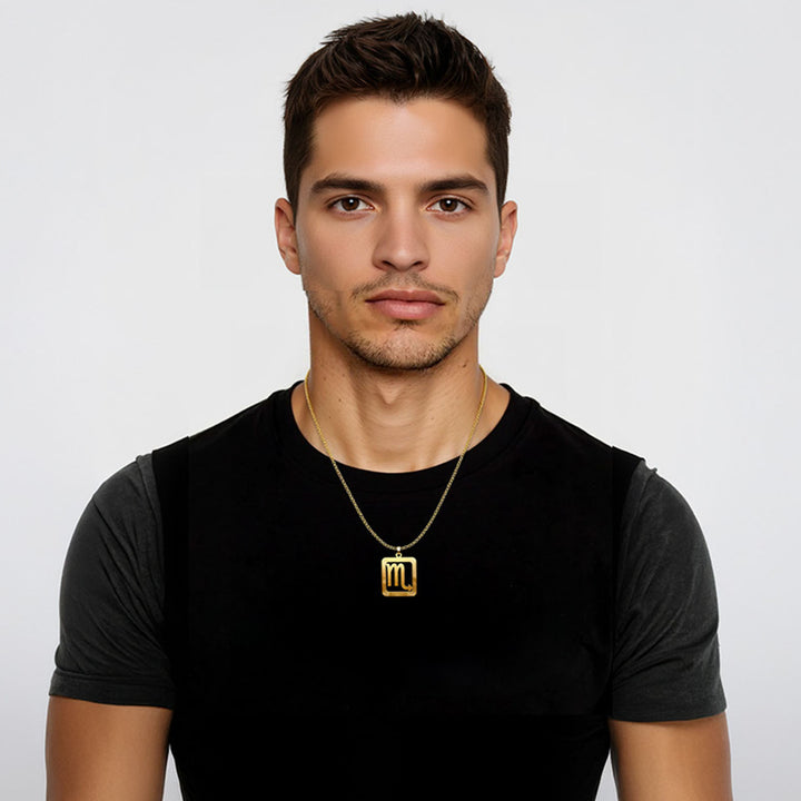 Quadratische Skorpion Halskette - Sternzeichen Schmuck