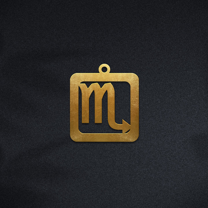 Quadratische Skorpion Halskette - Sternzeichen Schmuck