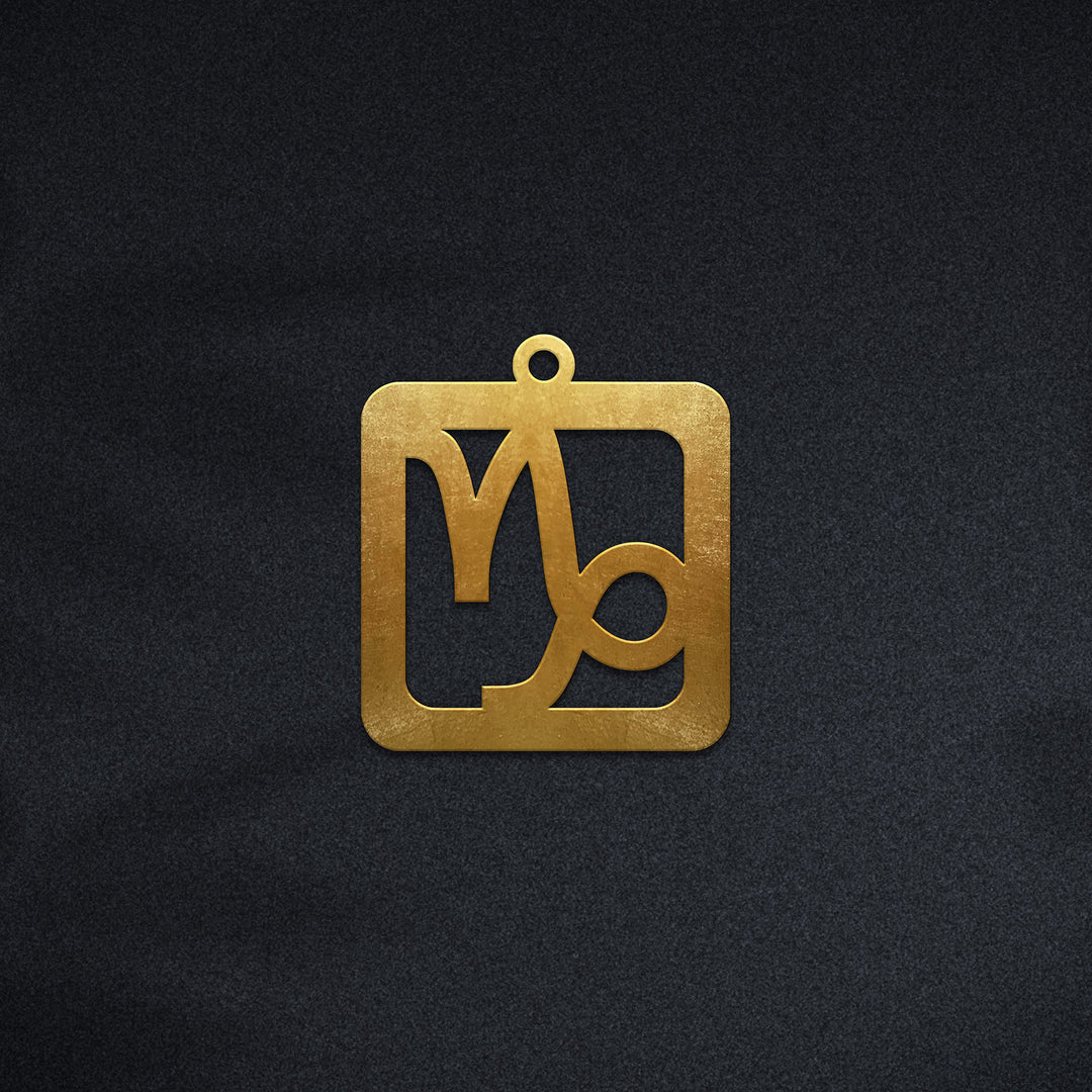 Quadratische Steinbock Halskette - Sternzeichen Schmuck