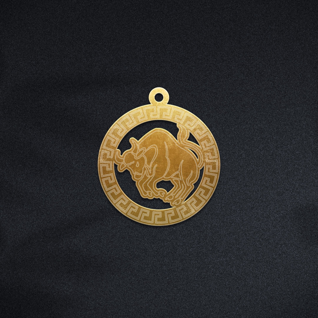 Runde  Stier Halskette - Sternzeichen Schmuck