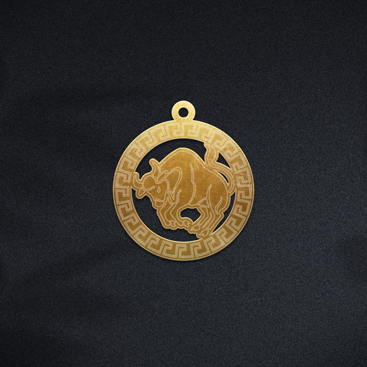 Runde  Stier Halskette - Sternzeichen Schmuck