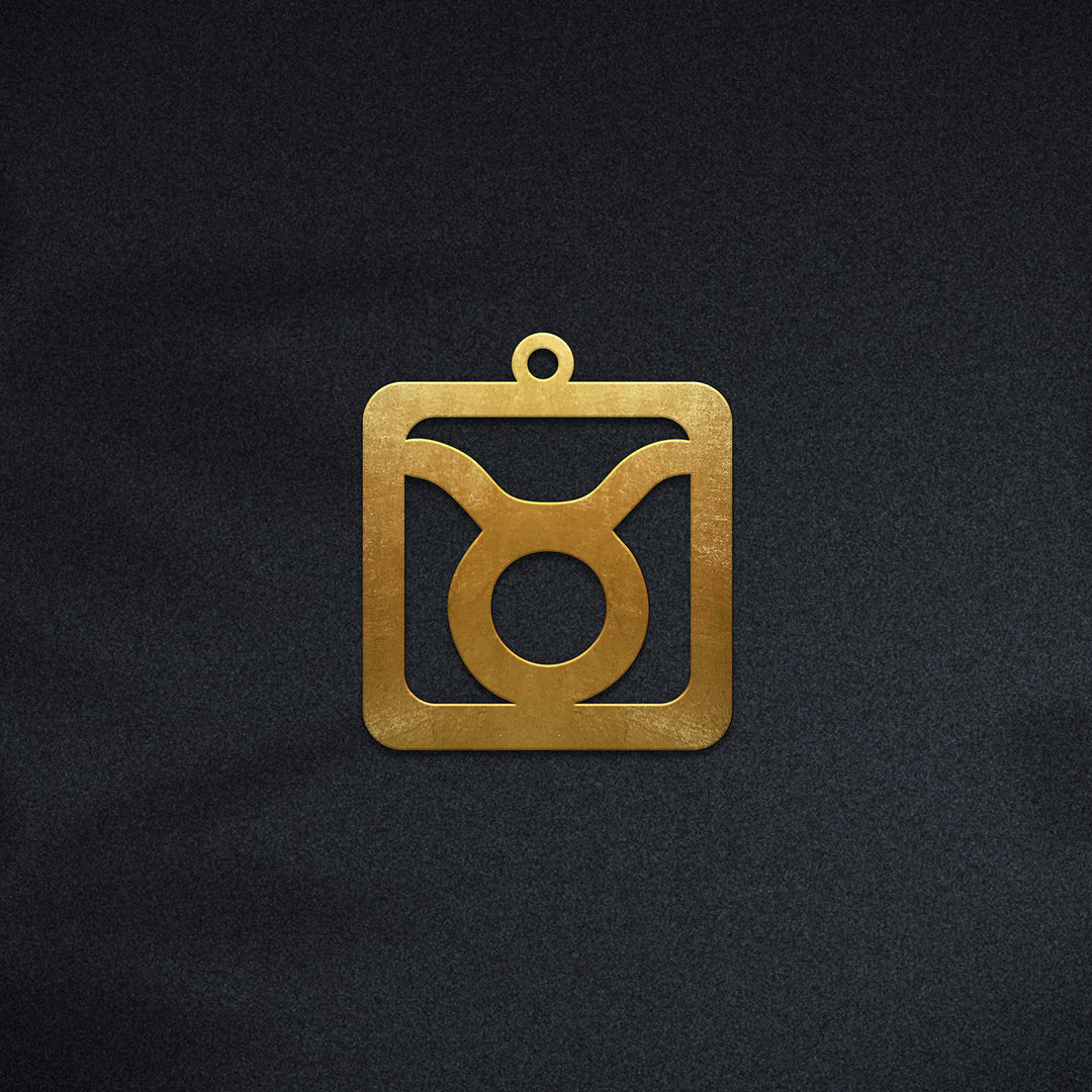 Quadratische Stier Halskette - Sternzeichen Schmuck