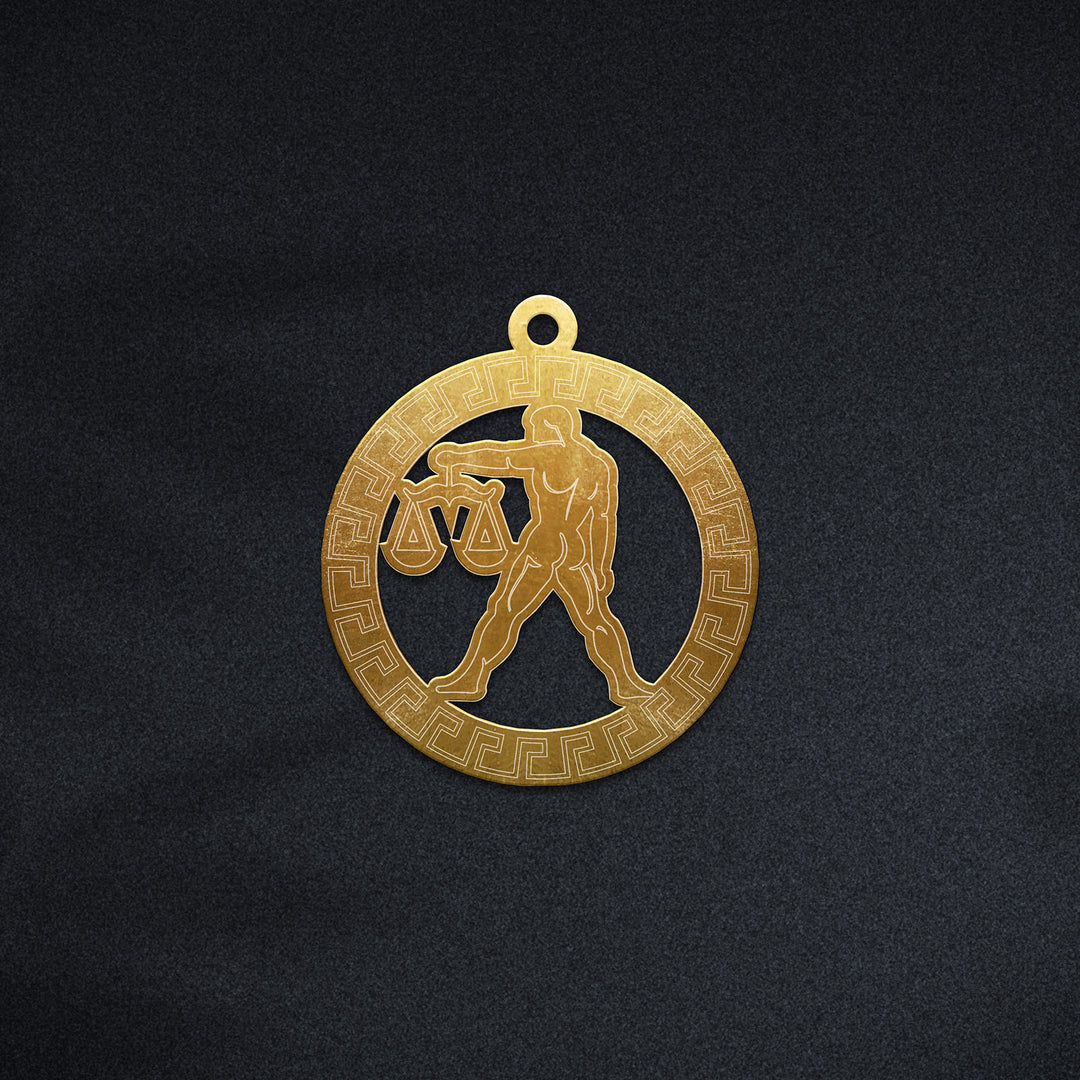Runde  Waage Halskette - Sternzeichen Schmuck