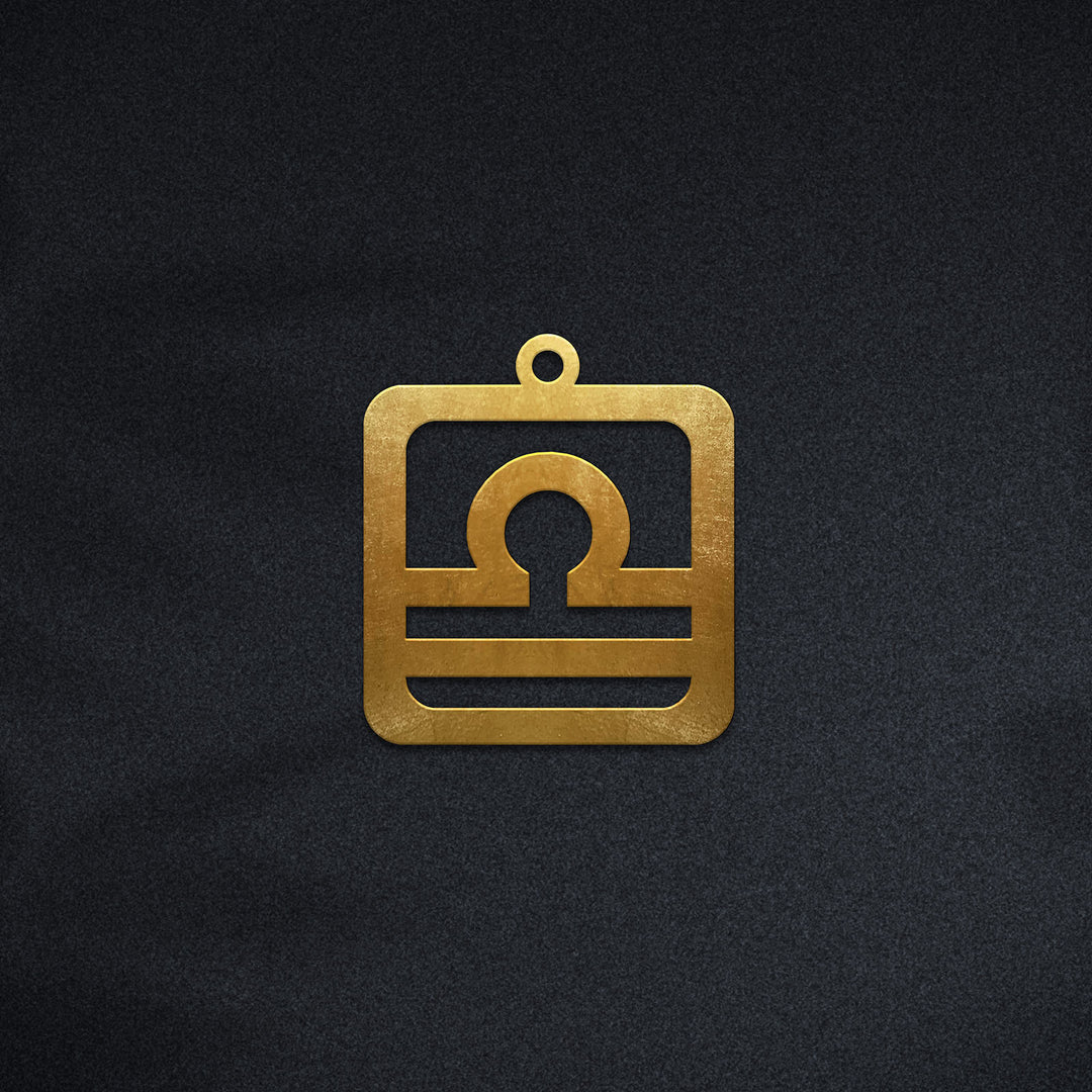 Quadratische Waage Halskette - Sternzeichen Schmuck