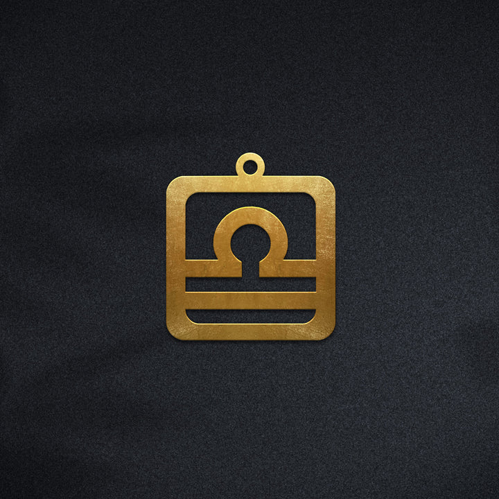 Quadratische Waage Halskette - Sternzeichen Schmuck