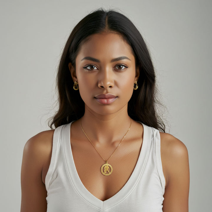 Runde  Wasserman Halskette - Sternzeichen Schmuck