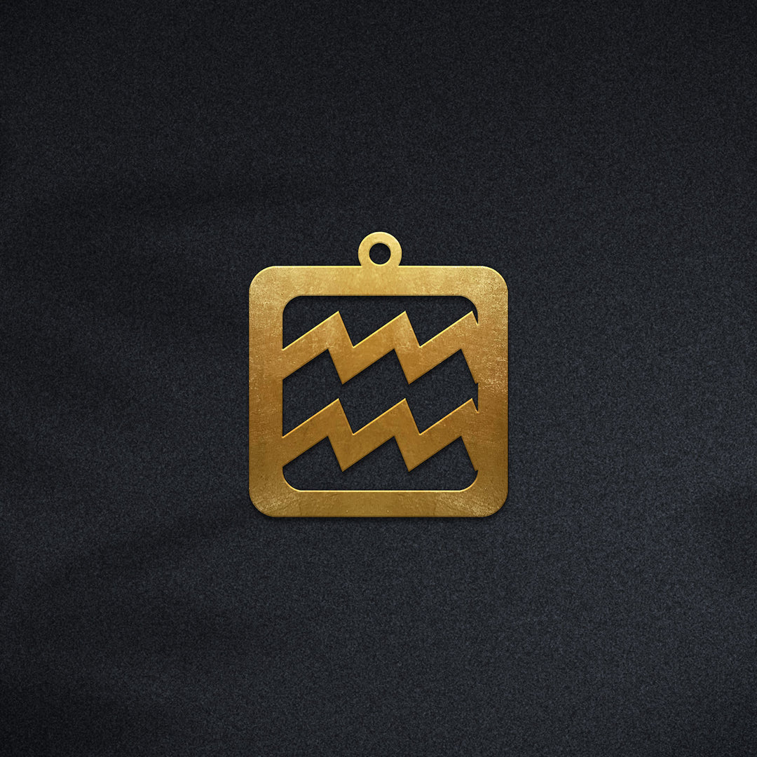 Quadratische Wasserman Halskette - Sternzeichen Schmuck