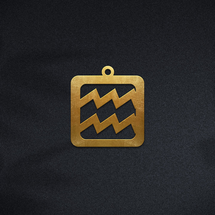 Quadratische Wasserman Halskette - Sternzeichen Schmuck