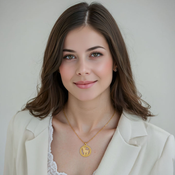 Runde  Widder Halskette - Sternzeichen Schmuck