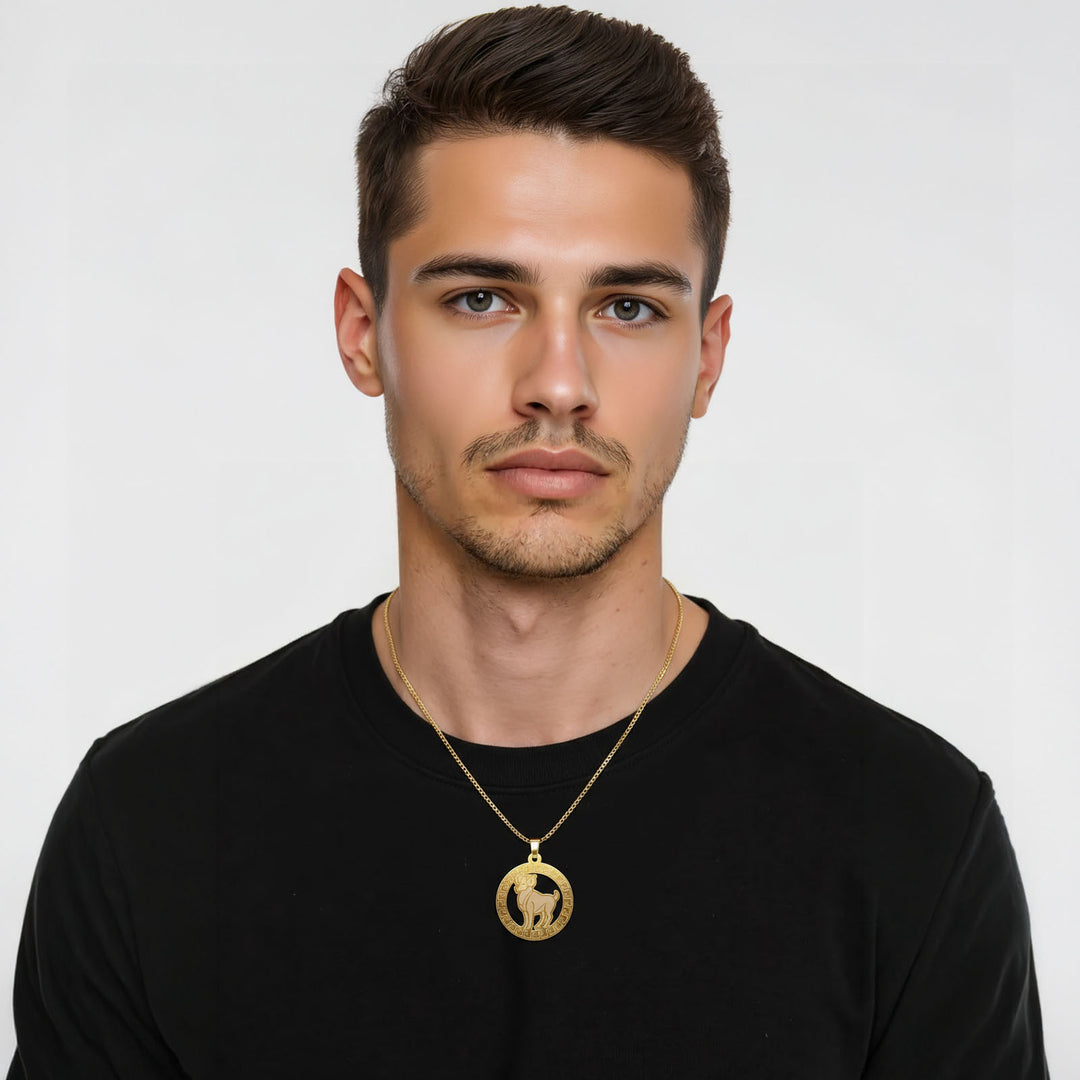 Runde  Widder Halskette - Sternzeichen Schmuck