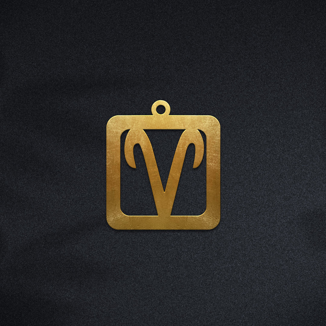 Quadratische Widder Halskette - Sternzeichen Schmuck