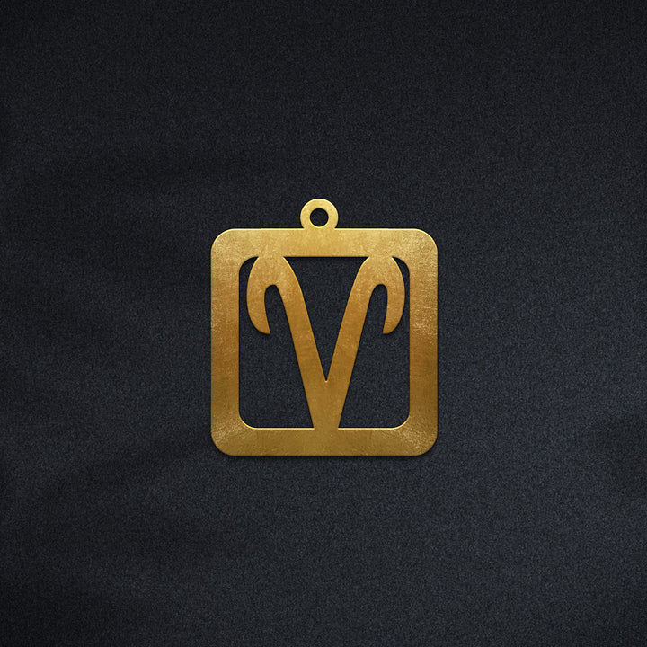 Quadratische Widder Halskette - Sternzeichen Schmuck