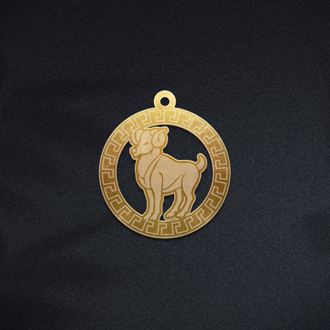 Runde  Widder Halskette - Sternzeichen Schmuck