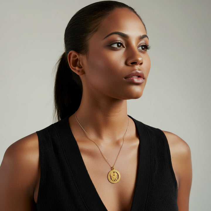 Runde  Zwillinge Halskette - Sternzeichen Schmuck