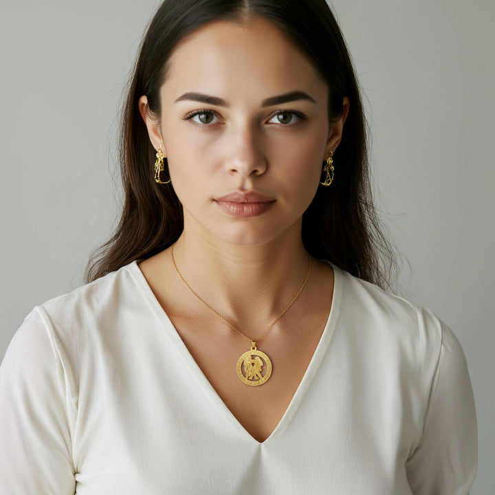 Runde  Zwillinge Halskette - Sternzeichen Schmuck