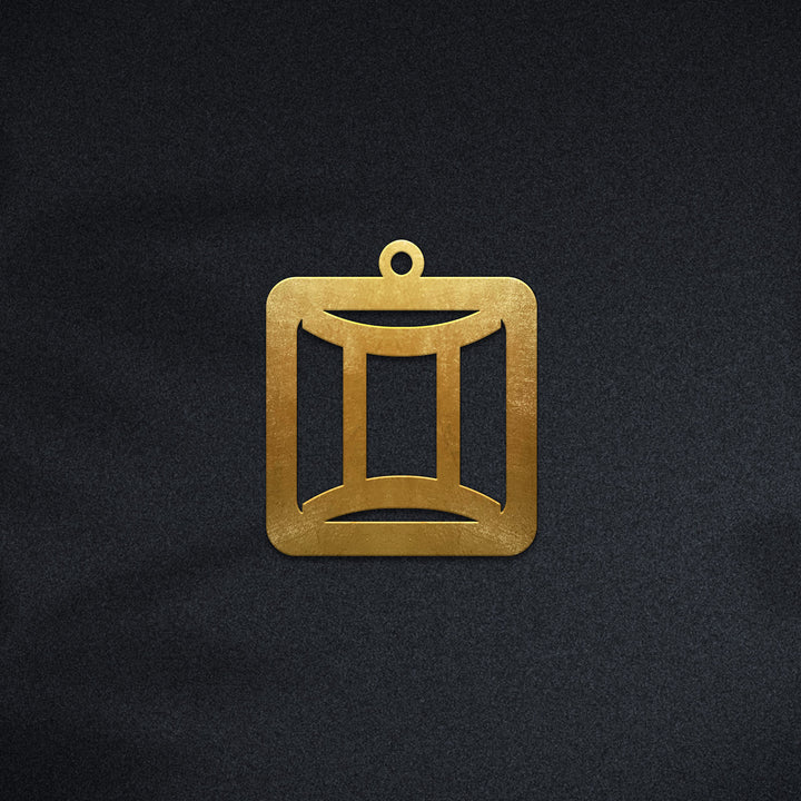 Quadratische Zwillinge Halskette - Sternzeichen Schmuck